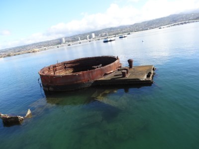 the only exposed part of the ship