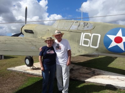 a plane used in the war. notice the bullet holes